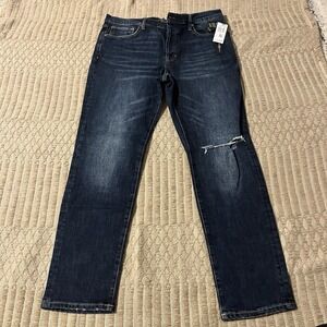 NWT Earnest Sewn Men Size 36 Bryant‎ Slouchy Straight Jeans Denim Dark Wash